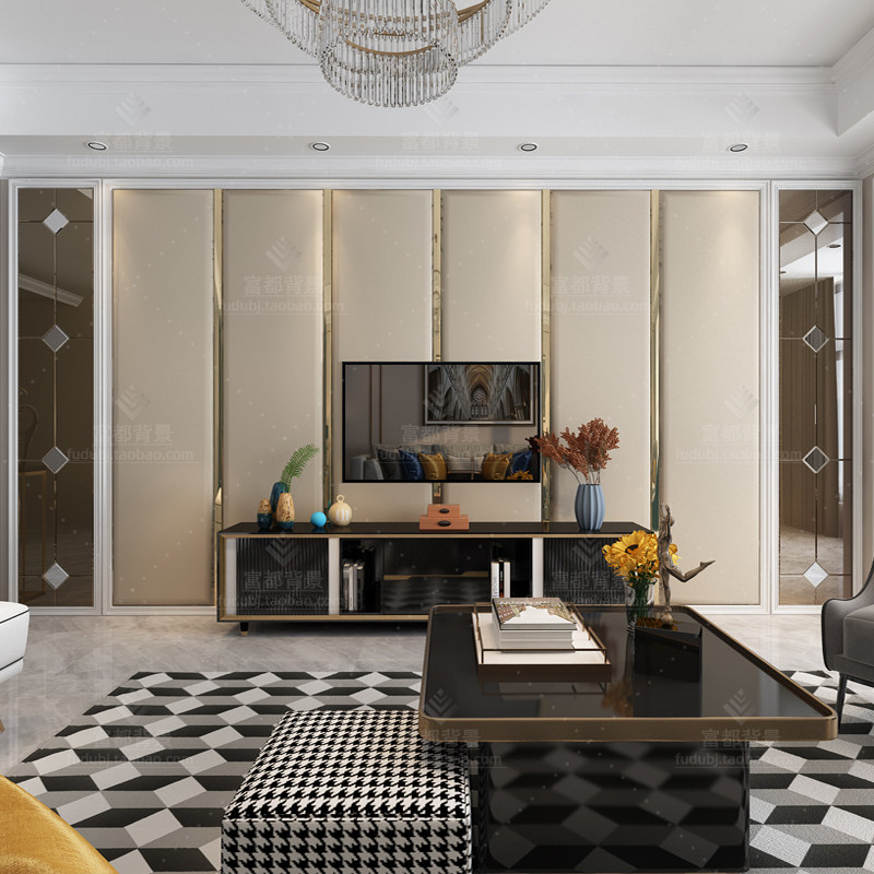 Soft package hardpack TV Backwall sofa wall bedroom bedhead simple modern European living room wall self-adhesion