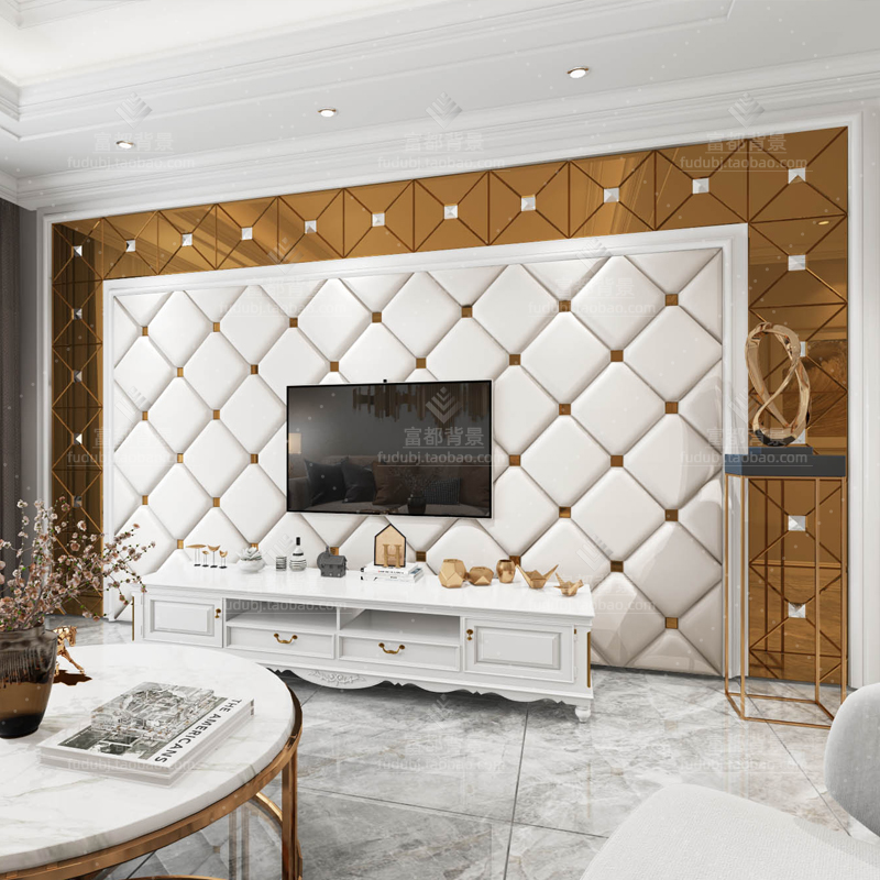 Soft package hard package TV background wall European-style minimalist living room modern sofa wall bedroom bedside anti-collision wall stickers self-adhesive