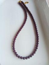 High quality wine red garnet 6mm necklace