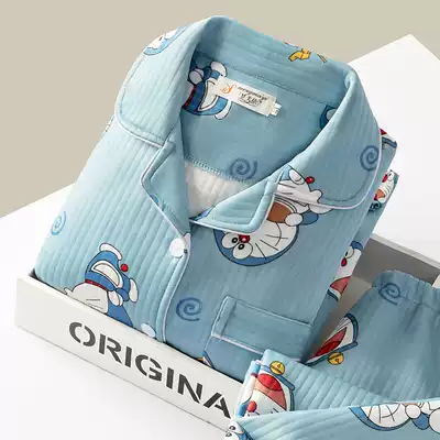 Spring and autumn and winter pure cotton postpartum lactation thickened three-layer air cotton monthly clothes pregnant women pajamas maternity November 10