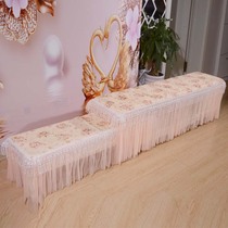 New modern double-layer TV cabinet cover Coffee table cover towel high and low cabinet dust cover Lace fabric cover custom