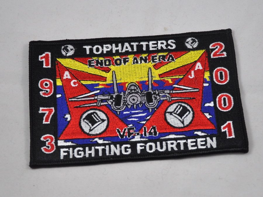 NAVY VF-14 High Hat Man Tophatters F-14 TOMCAT MALE CAT RETIRED MEMORIAL BADGE 