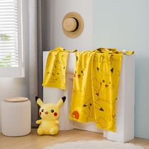 Cotton Pikachu bath towel Cotton absorbent cute Cartoon Pokémon childrens thin day single Pokemon