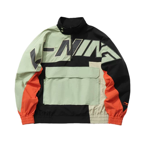Li Ning, дышащий модный ветрозащитный спортивный плащ для отдыха, свободный крой