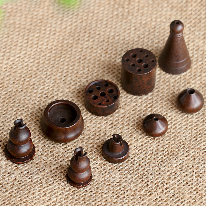 Brass Incense Holder with Multiple Holes, Nine-Hole Thick Thread Incense Holder, Mini Copper Gourd Incense Holder, Tibetan Incense Burner, Copper Incense Burner