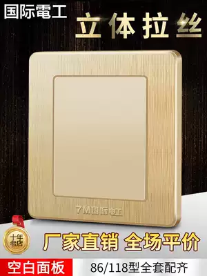 International electrical switch socket Champagne gold panel blank surface plate 86 type concealed bottom box cover plate