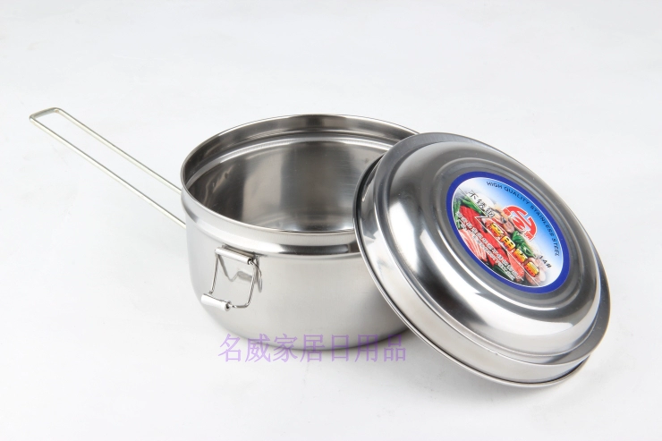 Thép không gỉ tròn hộp ăn trưa sinh viên hộp ăn trưa bộ đồ ăn nhanh hộp thức ăn nhanh có tay cầm nhà máy hấp hộp ăn trưa - Hộp cơm điện sưởi ấm