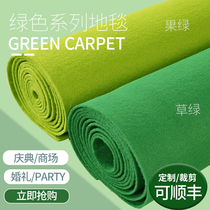 Green carpet kindergarten thickening Long-term commercial stairs full paving project Whole roll disposable fruit green large area