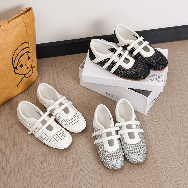 French-Style Woven Hollow Mary Jane Shoes for Women, 2026 New Breathable Sandals, Shallow Casual Shoes to Wear with Skirts