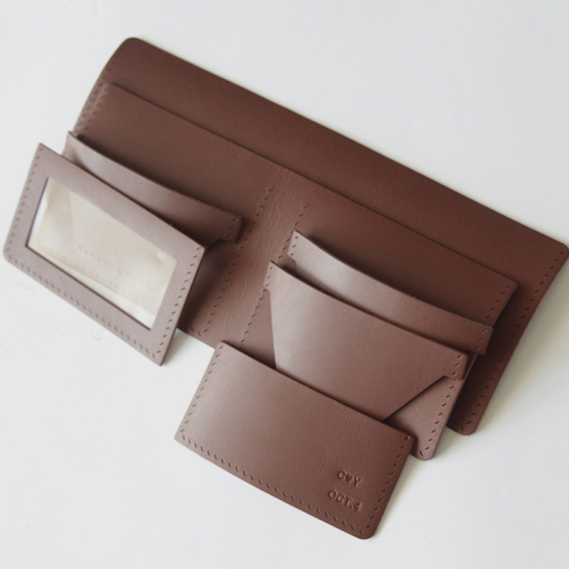 Self-made wallet diy gift material bag handmade leather goods men's horizontal cowhide short clip Tanabata Valentine's Day birthday