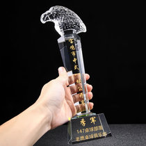 Crystal trophy medals customized custom glass creative high-grade eagle embroidery champion lettering plated color base