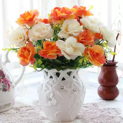 Silk flower plastic dry flower bouquet fake flower simulation floral set accessories living room home dining table ornaments flower arrangement