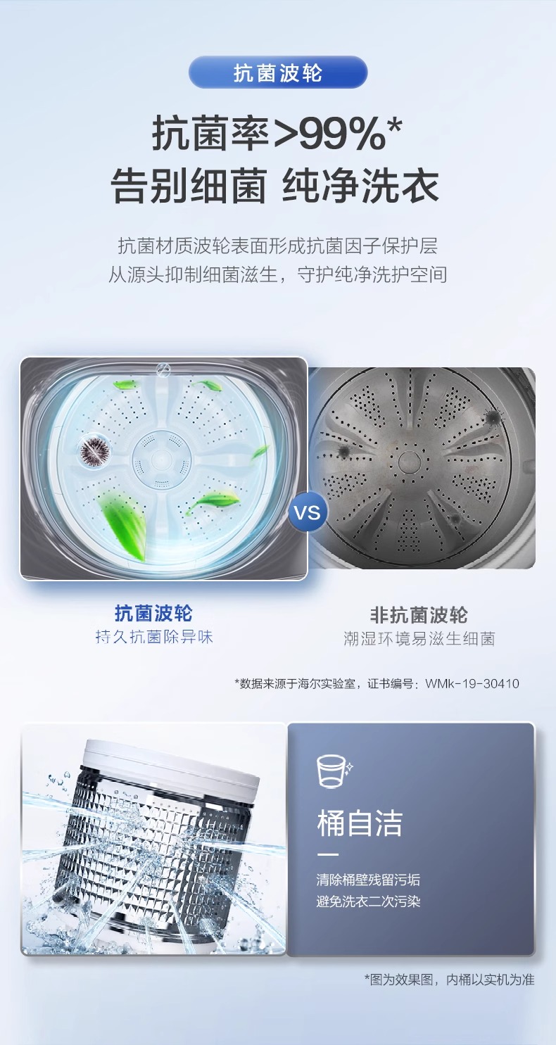 海尔洗衣机全自动波轮XQS100-BZ556