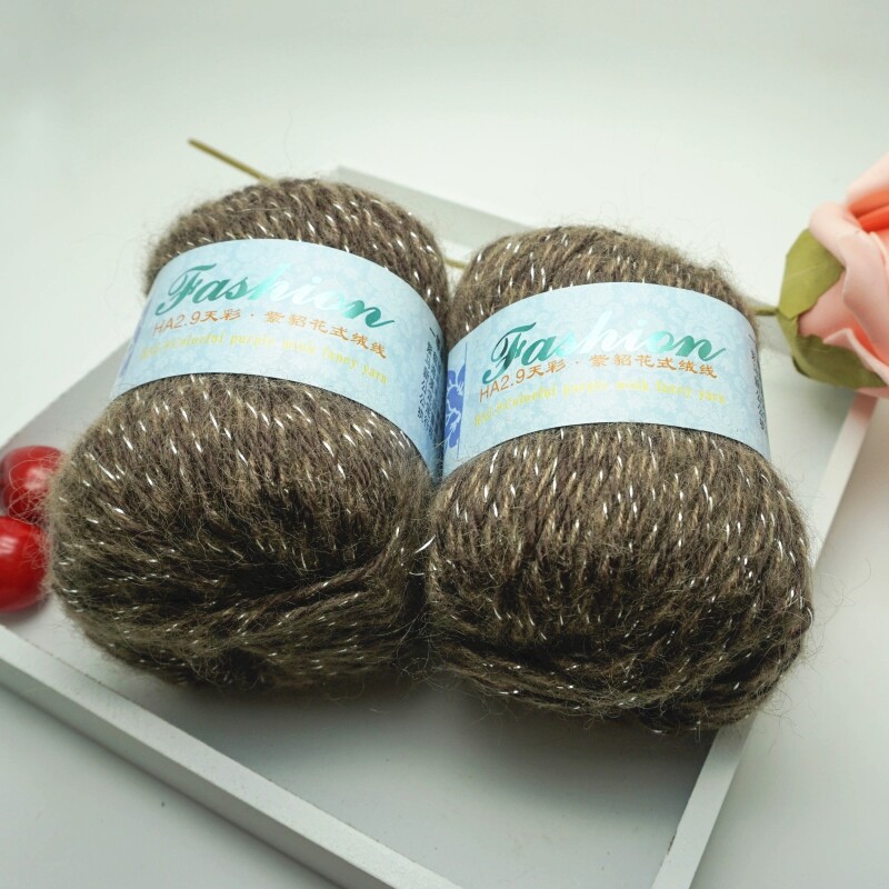 Fashion HA2 9 days color sable fancy velvet thick mohair crochet hat scarf sweater coat baby wool