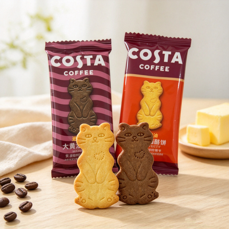 Costa Coffee House Large Butter Cat Cookies Original Flavor Coffee Flavor High-Value Wedding Cookies Paired with Wedding Candy