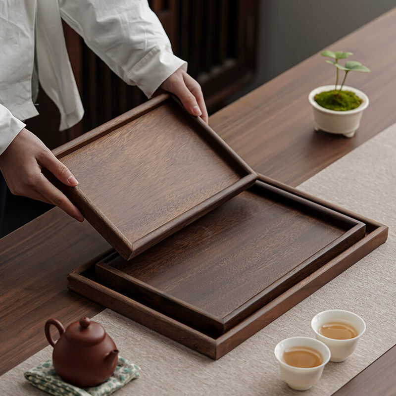 Aromatherapy Storage Wooden Tray Rectangular Living Room Home Dining Tray Dessert Tray Coffee Tray Tea Tray Water Cup Tray