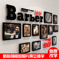 Barber shop wall decoration photo wall hairdressing shop retro decorative painting hair salon hanging painting background wall mural poster