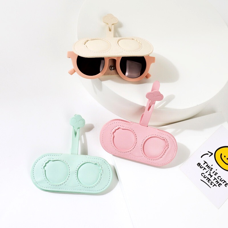 Children's Glasses Case, Fashionable New Style, Personalized Material, Foldable Korean Style Sunglasses Case, Baby Glasses Storage Box