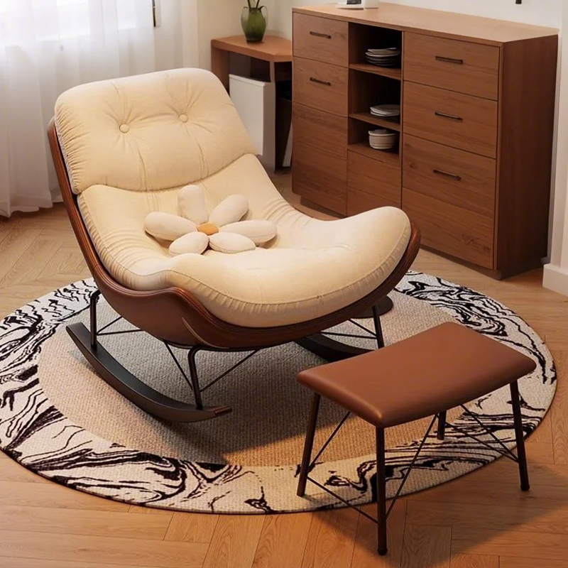 Lazy Sofa, Reclining and Sleeping Single Sofa Chair, Cozy Chair for Living Room, Lounge Chair for Adults, Balcony Home Leisure Chair