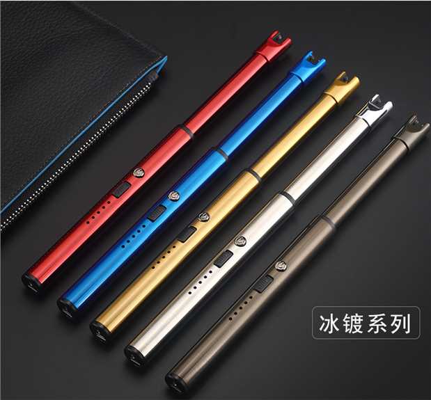 Xung hồ quang đánh lửa USB sạc nhẹ sáng tạo dài đánh lửa bếp lò đánh lửa chống gió cái bật lửa