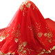 Wedding hijab bride tulle transparent red hijab Chinese style embroidery hijab hijab wedding