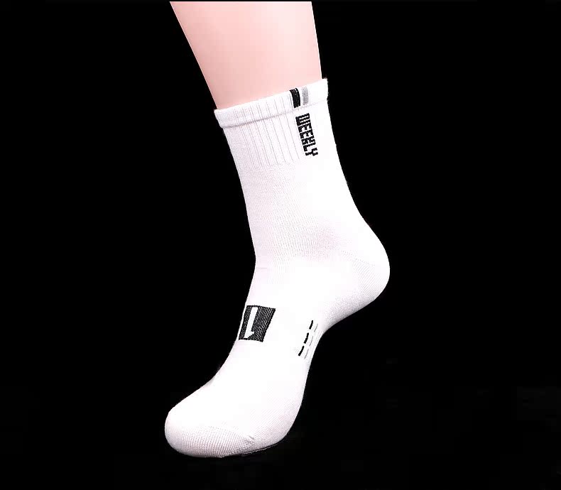 Vớ nam vớ cotton mùa xuân và mùa hè tuần socks 7th socks bốn mùa nhíp wz trắng vớ ống vớ thể thao nam vớ