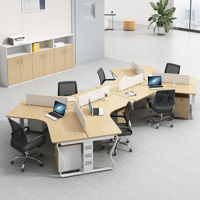 Office staff table minimalist modern office table and chairs Composition Three-six-six creative staff card holder 3 6 artificial position