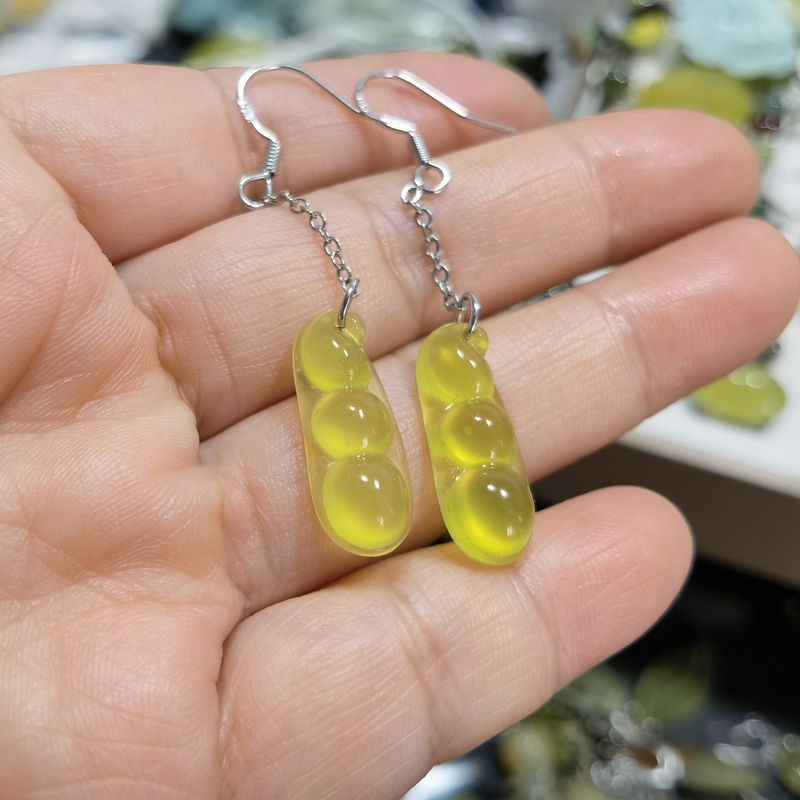 Natural Jade Earrings, Ear Hooks, Natural Jade Earrings with Bean Pod, Bean, and Lucky Bean Designs, Made from Natural Jadeite Natural Jade Earrings, Ear Hooks, Natural Jade Earrings with Bean Pod, Bean, and Lucky Bean Designs, Made from Natural Jadeite