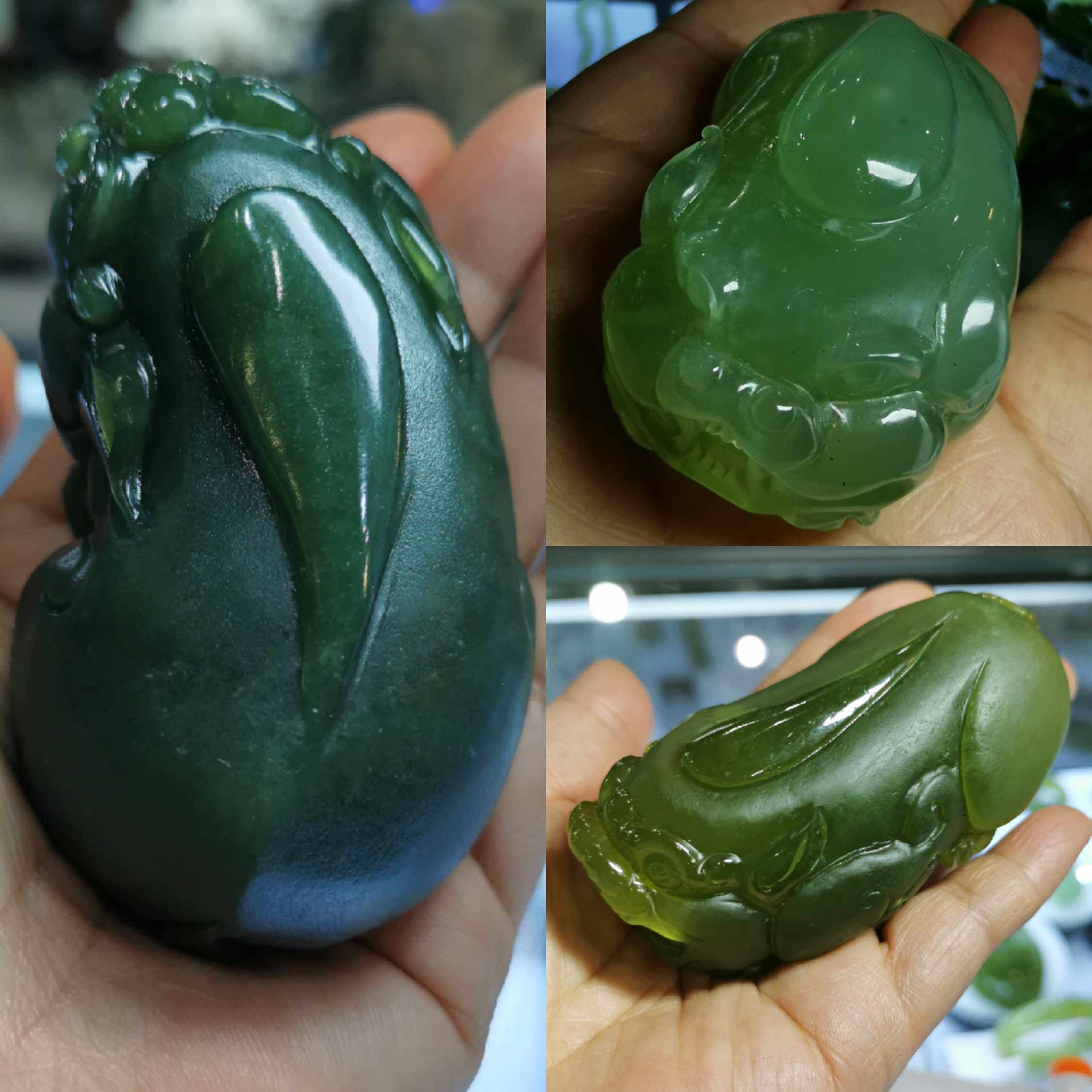 Xiuyu hand pieces Pixiu 180 material hand play pieces carved ornaments Tea pet A goods ice permeable jade play jewelry