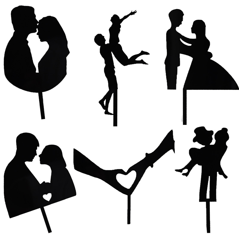 Acrylic baking cake decoration black birthday flag Valentine's day iloveyou Sen cake dress up card