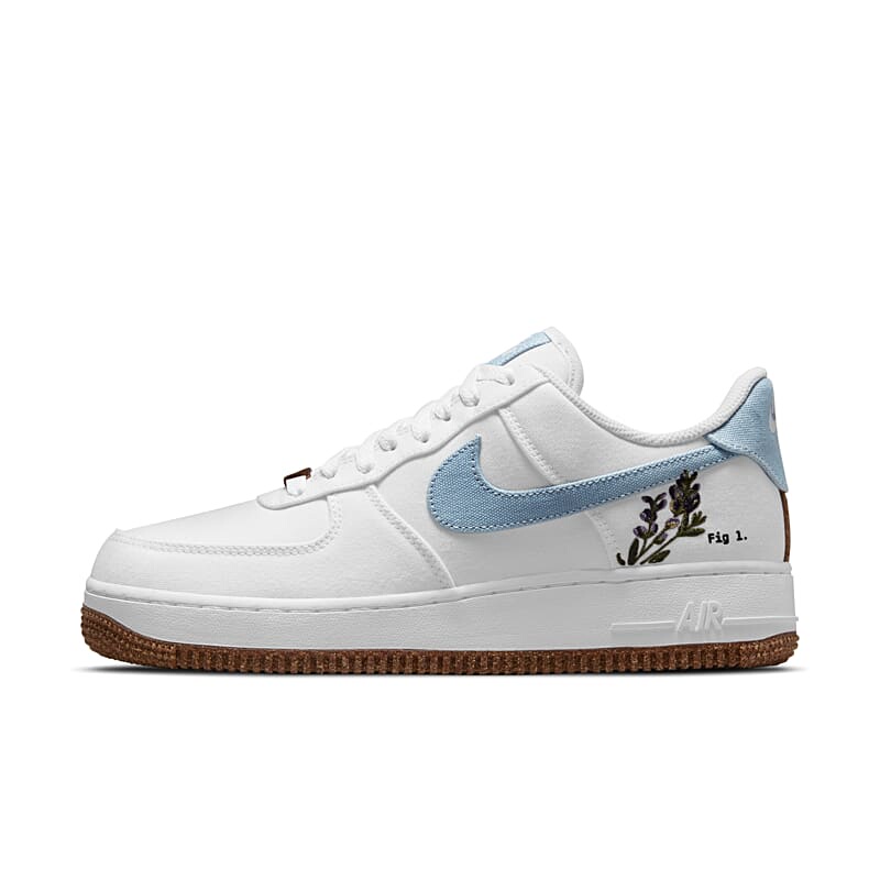 Nike Air Force 1 Af1 Air Force One Plant Embroidered White and Brown Women's Low-Top Sneakers Cz0338-101
