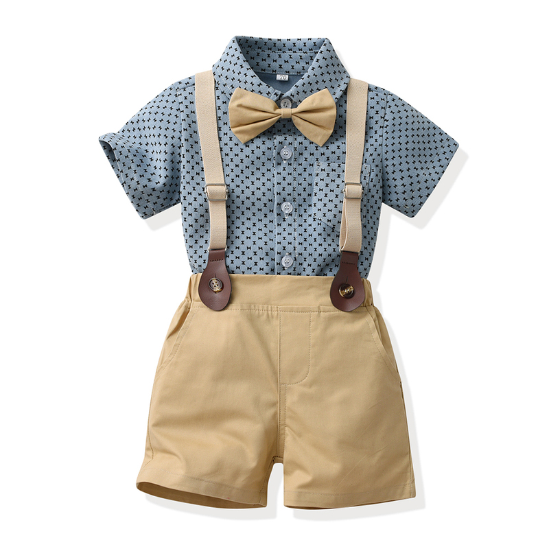 Baby's One-Year-Old Formal Wear, Boy's Short-Sleeved Suit, Handsome Children's Shirt, First Birthday Outfit, Toddler Graduation Outfit, Summer Baby's One-Year-Old Formal Wear, Boy's Short-Sleeved Suit, Handsome Children's Shirt, First Birthday Outfit, Toddler Graduation Outfit, Summer