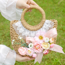 Summer handmade bags seaside fashion portable straw bags diy material bags gift team building salon activity bags