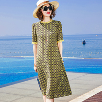 Real silk dress slim fit 2022 new womens summer short sleeves Hangzhou Zhengzong Famous Po Dot Mulberry Silk Dresses