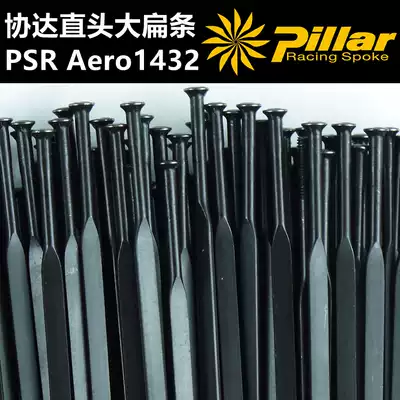 Xieda Pillar large flat spokes PSR AERO 1432 black straight head P standard stainless steel