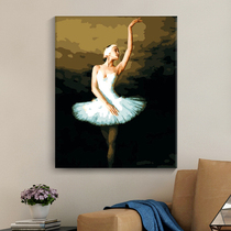 diy digital oil painting living room large figure hand-drawn drawing color oil paint decompression hanging the temptation of Swan