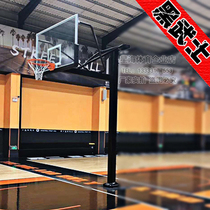 Standard adult basketball rack square tube buried fixed lifting home arena school indoor and outdoor wall hanging basketball rack