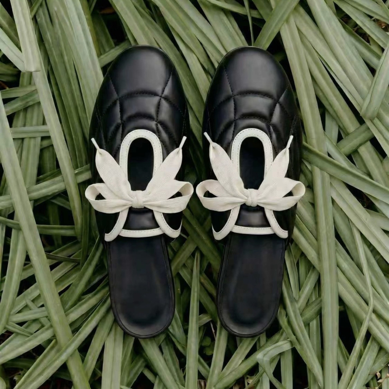 Sheepskin Version! Stitched Linen Strap Mules for Women, 2026 Summer New Style, Sporty Bow-Knot Closed-Toe Slippers Sheepskin Version! Stitched Linen Strap Mules for Women, 2026 Summer New Style, Sporty Bow-Knot Closed-Toe Slippers