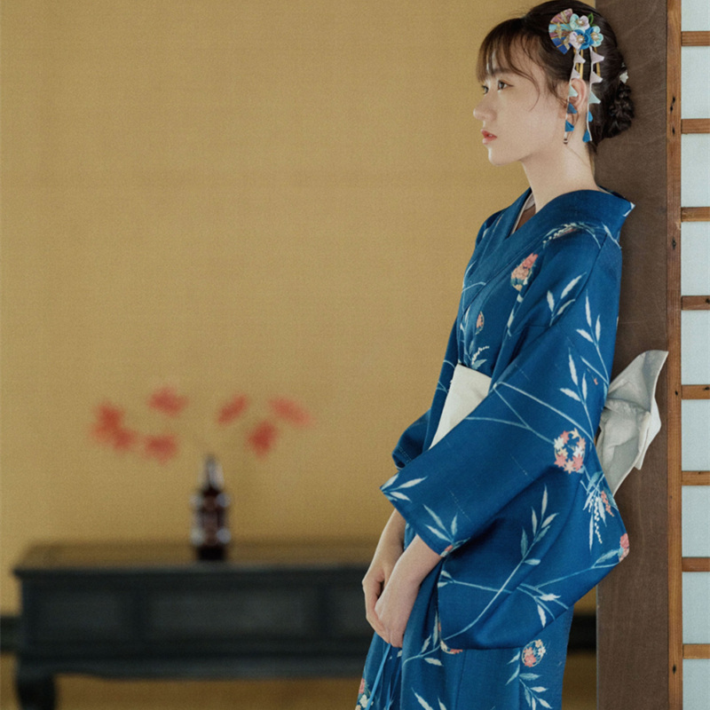 Kimono Women's Formal Wear Traditional Retro Yukata Fresh and Artistic Japanese Style Travel Photography Photo Shoot Clothing Kimono Women's Formal Wear Traditional Retro Yukata Fresh and Artistic Japanese Style Travel Photography Photo Shoot Clothing