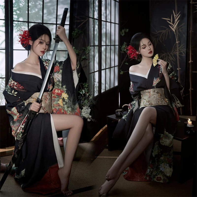 Japanese black bathrobe, set, wide color palette