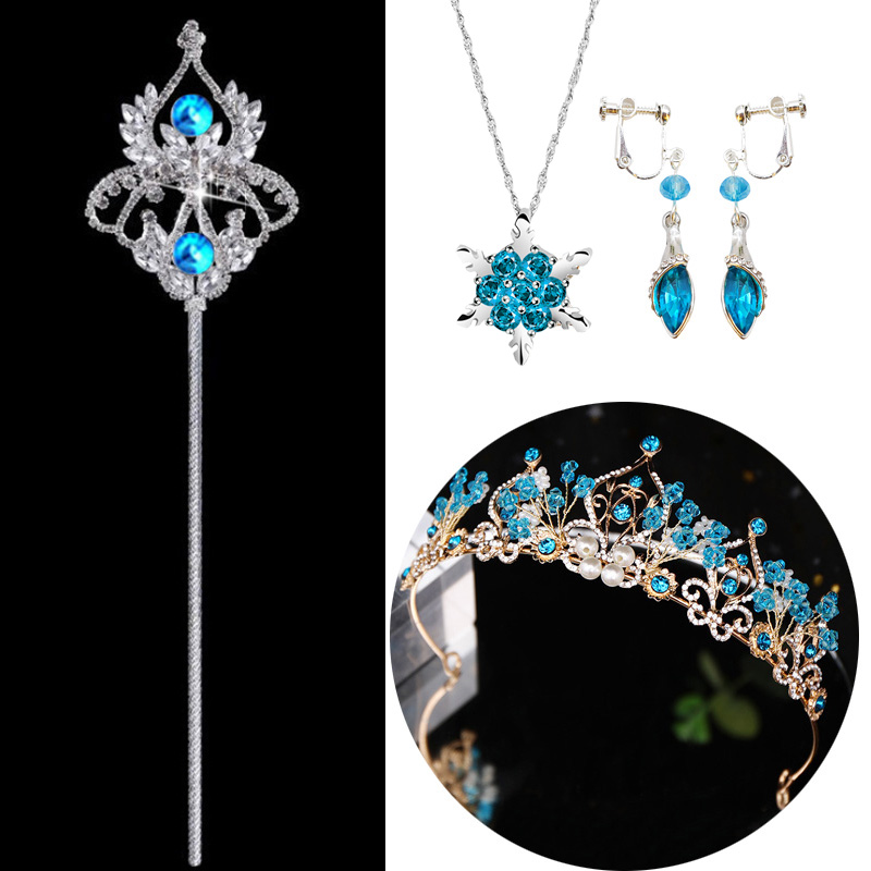 Ice Chic Edge Love Sa Magic Wand Crown Scepter Crown Sceptre Esha Children Princess Fairy Wand Girl Wand Crown Prince Crown
