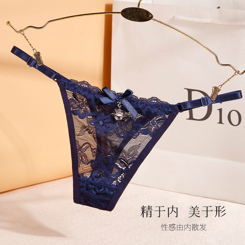 Underpants Female Lace Embroidery Hollowed-out Passion Day Ensemble Young Girl Low Waist And No Marks Breathable New Tints Slim with mesh yarns