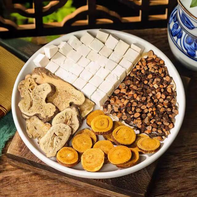 Lingguishugan Decoction, Poria, Cinnamon Twig, Atractylodes, Roasted Licorice Decoction, Chinese Herbal Medicine, Ganjianglingshu 1.5, Poria, Cinnamon Twig, Licorice Decoction Kb
