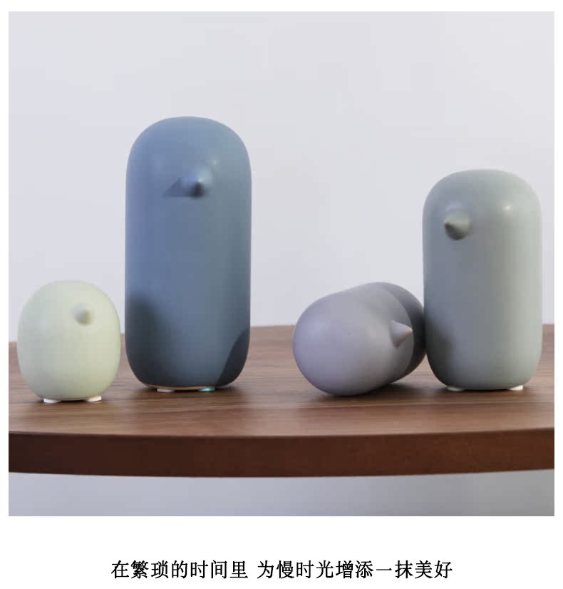 Nordic creative household soft adornment ceramic bird furnishing articles modern porch simplicity desktop mini bookcase