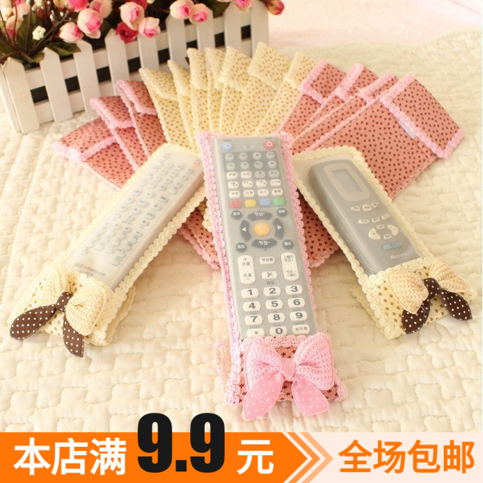 Cute butterfly knot remote control cover cloth art TV air conditioning top box remote control dust cover bed bag remote control sleeve