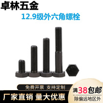 12 Grade 9 blackened hexagon full tooth screw bolt M10*16x25x30x40x50x70x90x120x150
