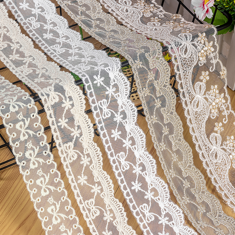 20375 High-quality bow diy handmade clothing accessories exported to Korea lace lace original single retro black and white - Taobao
