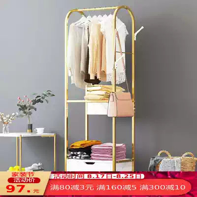 Simple modern coat rack Simple clothes rack Bedroom hanger floor-to-ceiling European-style creative household bag rack