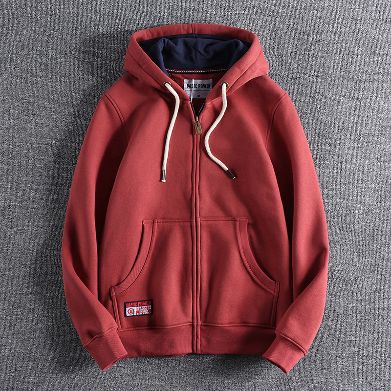 Hong Kong Trendy Brand Shawn Yue Double Zipper Autumn and Winter Fleece Thick European and American Style 2025 New Hooded Sweatshirt Cardigan Jacket for Men