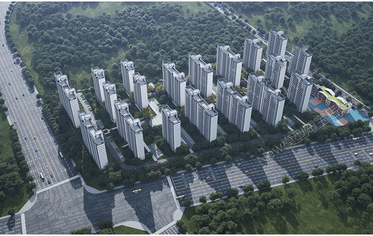 图片[8]-小区高层住宅楼花园室外建筑景观外观鸟瞰公寓日景3D模型库3dmax-cg男孩